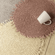 Charlo's Set of 4 Nude Folk Sustainable Rustic Chic Round Placemats 16
