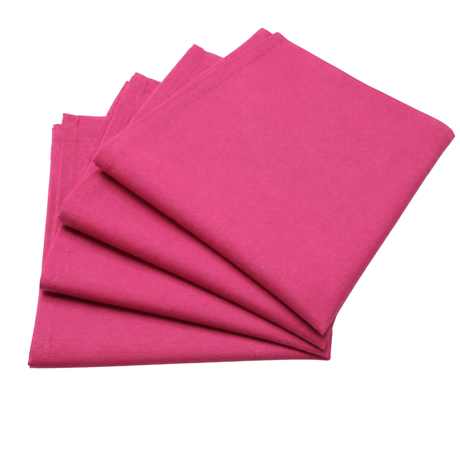 Charlo's Set of 4 Pink 100% Cotton Solid Cloth Napkins 15