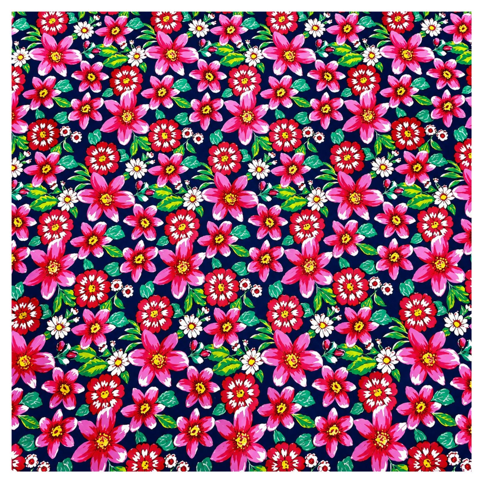 Charlo's Set of 4 Pink 100% Cotton Floral Vibes Cloth Napkins 15
