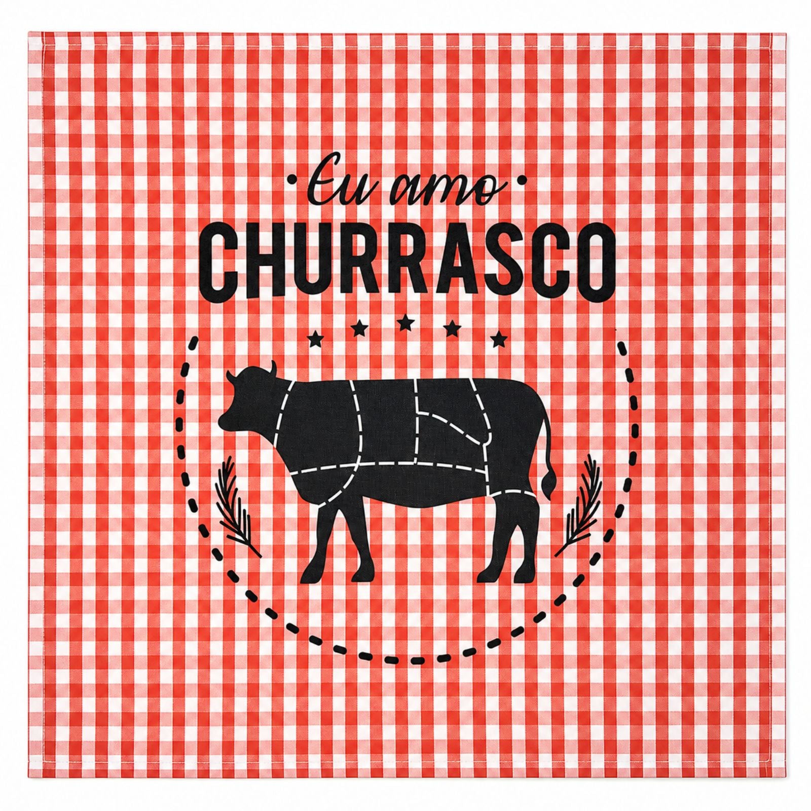 Charlo's Cloth Napkins Set of 4 BBQ Churrasco Red Plaid 16