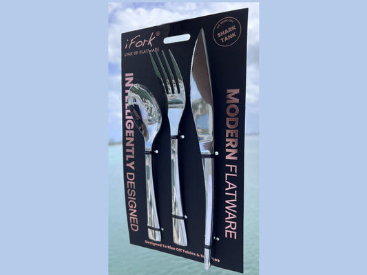 iFork - Set of 1 Stainless Steel Cutlery Flatware Collection - handcrafted 3 pieces