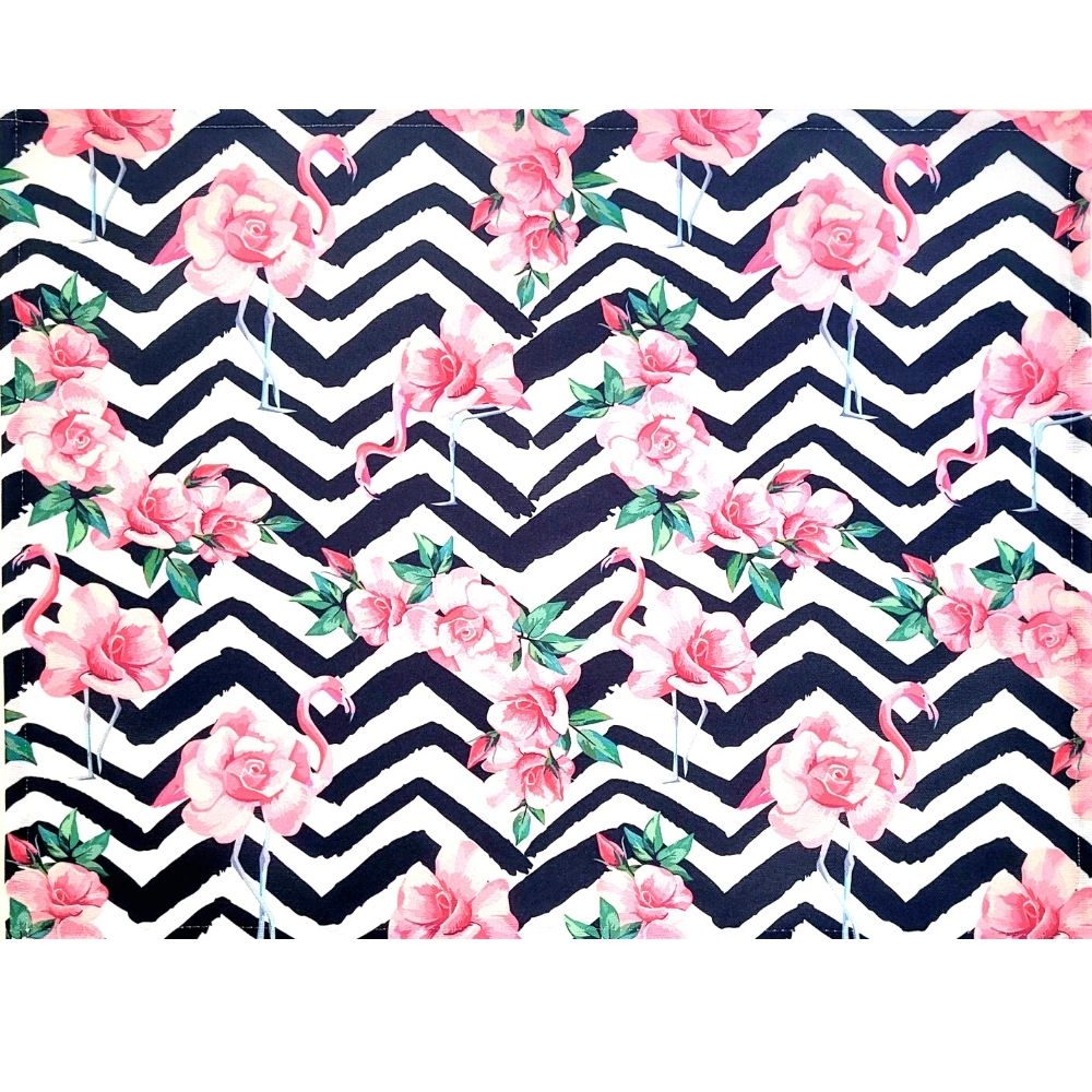 Conjunto de 4 Jogos Americanos Retangulares Impermeáveis Flamingo Doçura 43X33cm