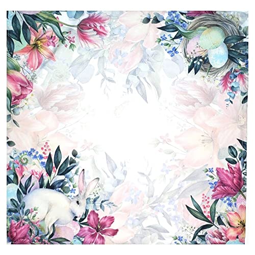 Charlo's Easter Synthetic Cloth Napkins Bunny and Birds Reusable Durable 16