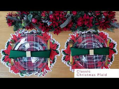 Maison Charlô - Set of 4 Waterproof Garland Placemats Christmas - Beige
