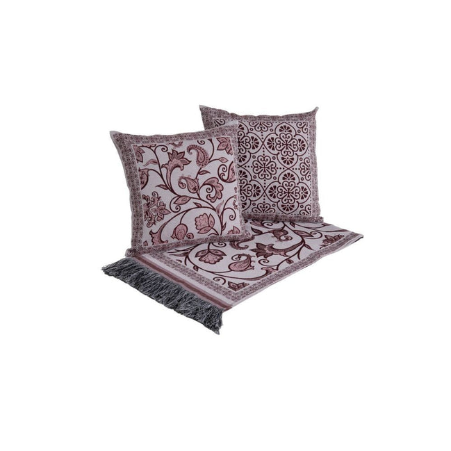 طقم أغطية أريكة من 5 قطع بنمط جاكار اليونان 53.1 × 53.1 بوصة - غطاء أريكة مزخرف مع وسائد