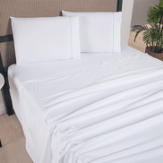 Full Sheet Set 4 Pieces White Hemstitch Detail 94.5 x 80.7 in – Soft Micropercale 300 Thread Count