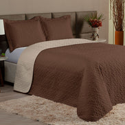 Queen Bedspread Set 3 Pieces Clara 102.4 x 94.5 in – Soft 100% Polyester Bedding