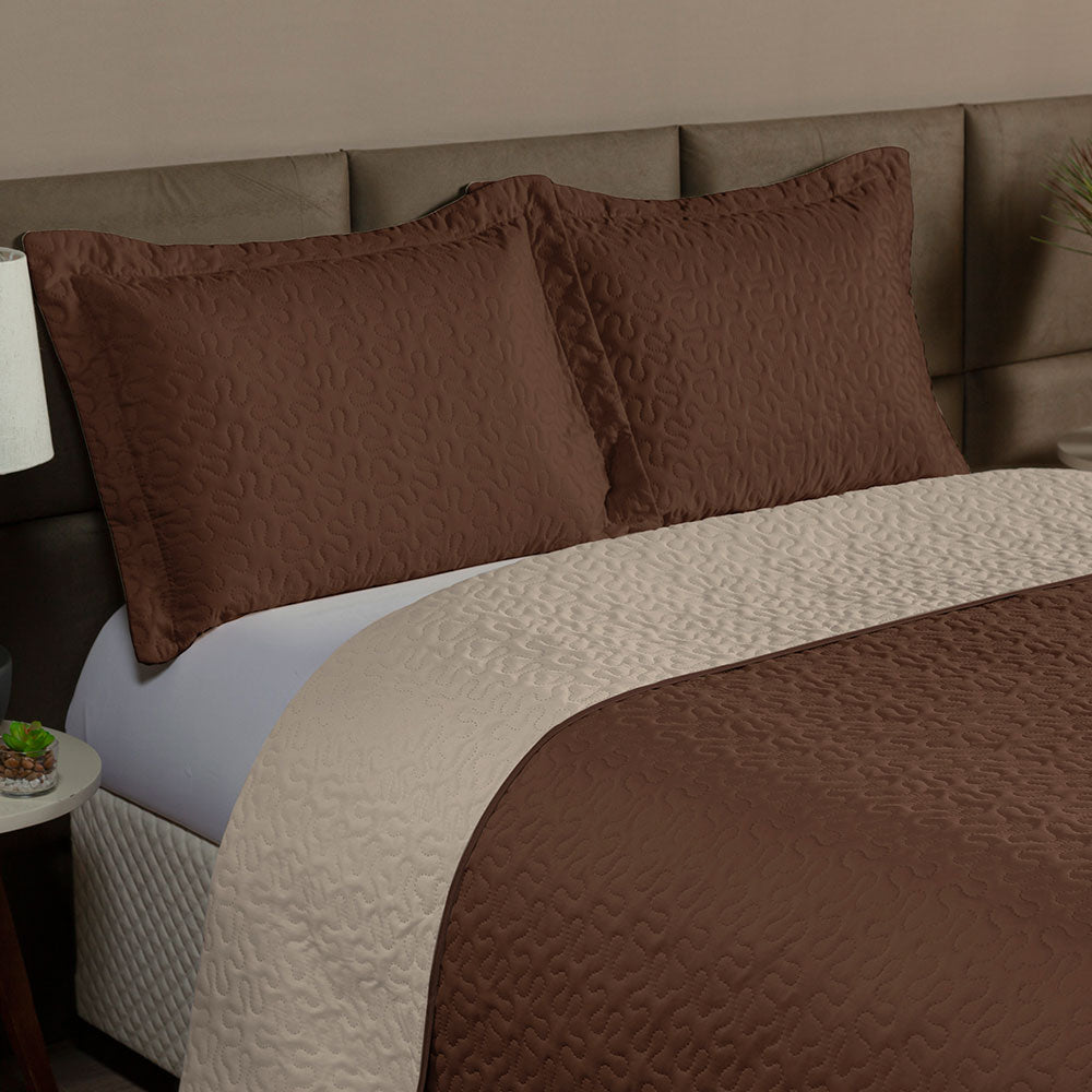 Queen Bedspread Set 3 Pieces Clara 102.4 x 94.5 in – Soft 100% Polyester Bedding