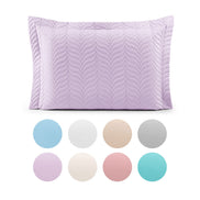 Quilted Pillow Sham 27.6 x 19.7 in with Zipper – 150 Thread Count Cotton Percale Soft Cover