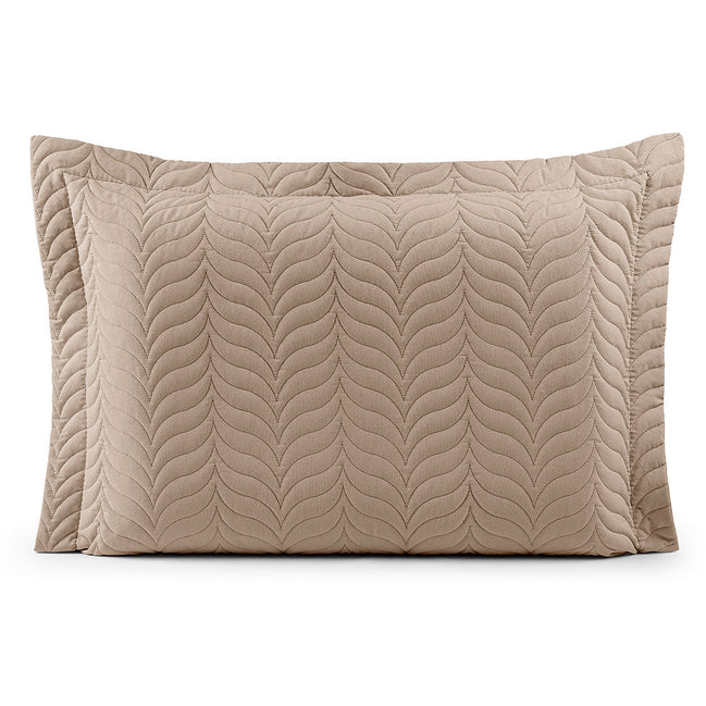 Quilted Pillow Sham 27.6 x 19.7 in with Zipper – 150 Thread Count Cotton Percale Soft Cover