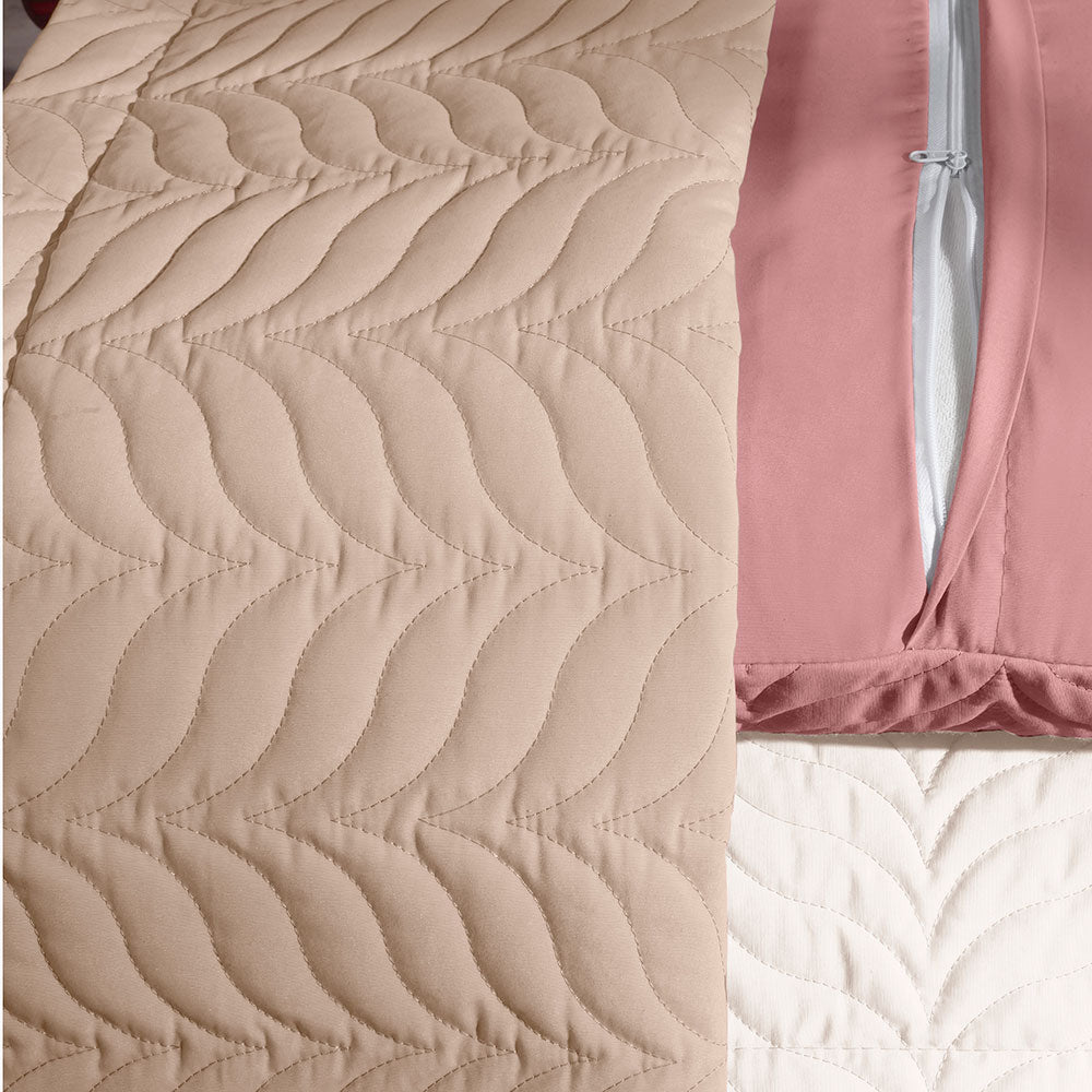 Quilted Pillow Sham 27.6 x 19.7 in with Zipper – 150 Thread Count Cotton Percale Soft Cover