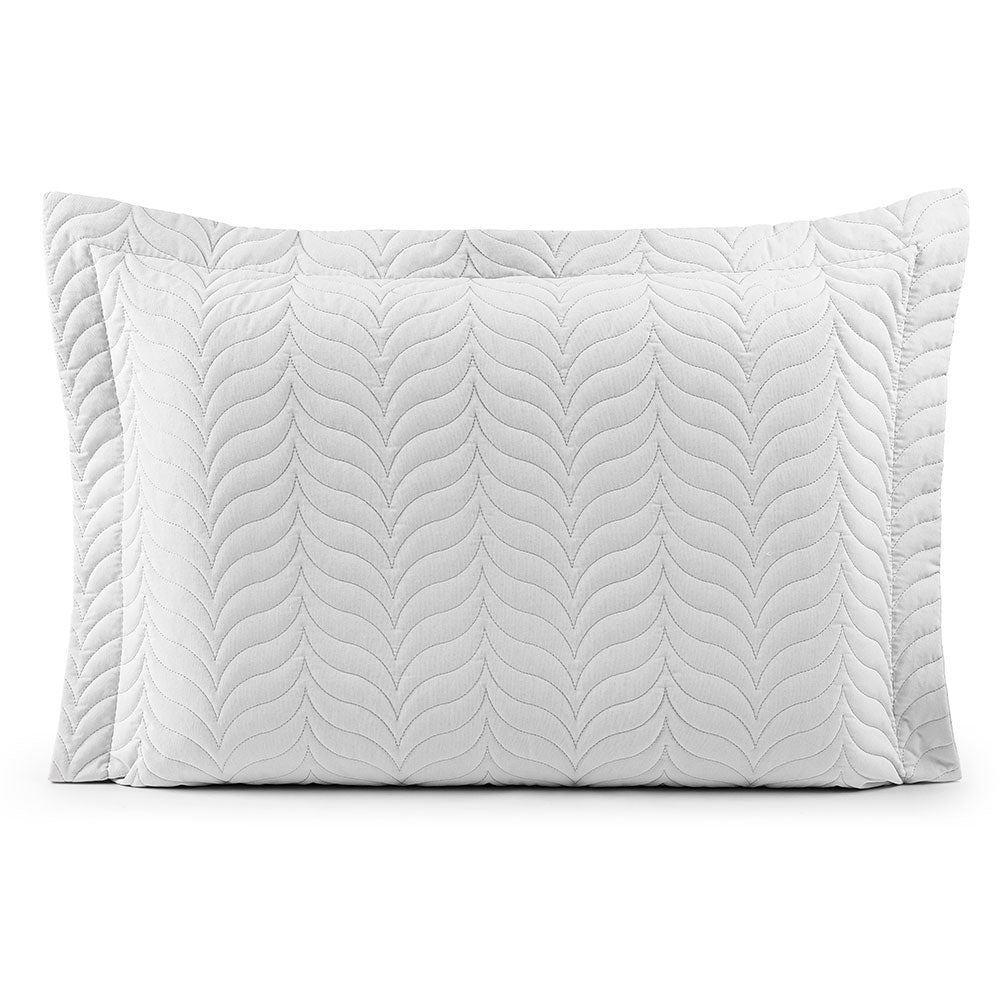 Quilted Pillow Sham 27.6 x 19.7 in with Zipper – 150 Thread Count Cotton Percale Soft Cover