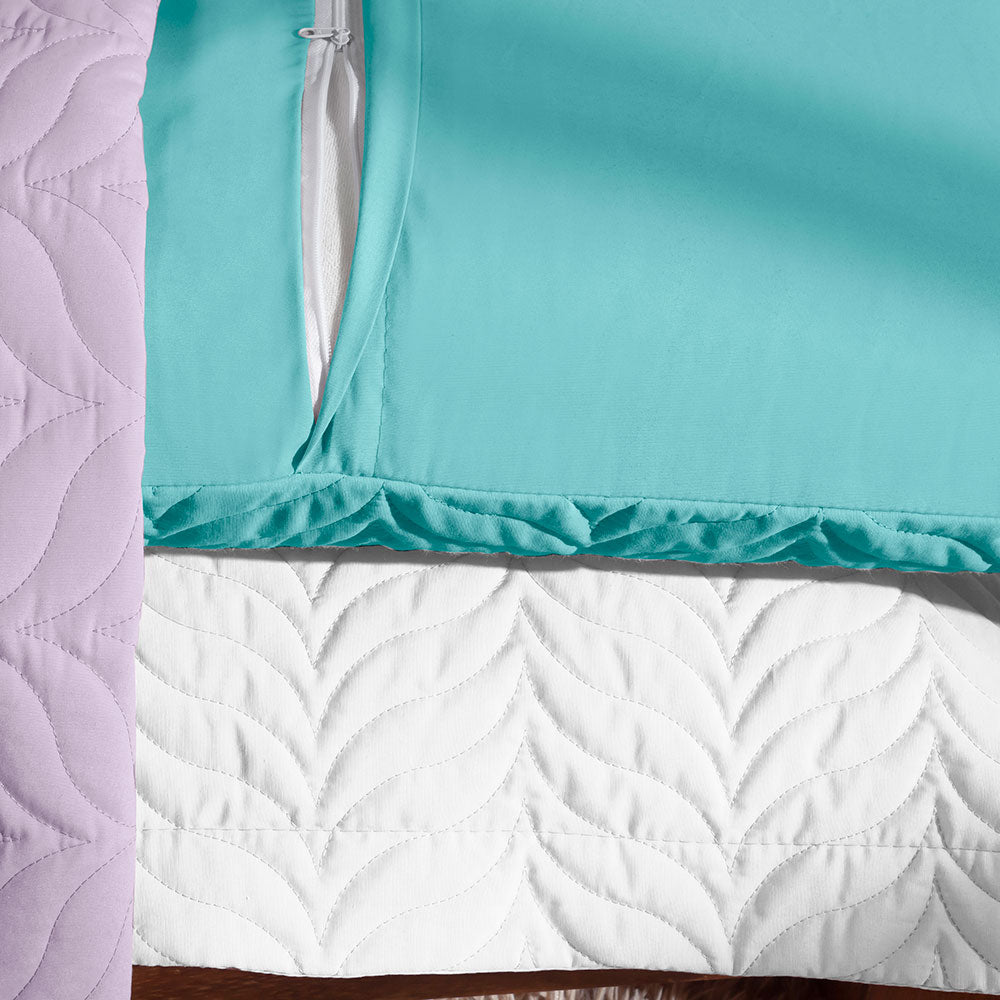 Quilted Pillow Sham 27.6 x 19.7 in with Zipper – 150 Thread Count Cotton Percale Soft Cover