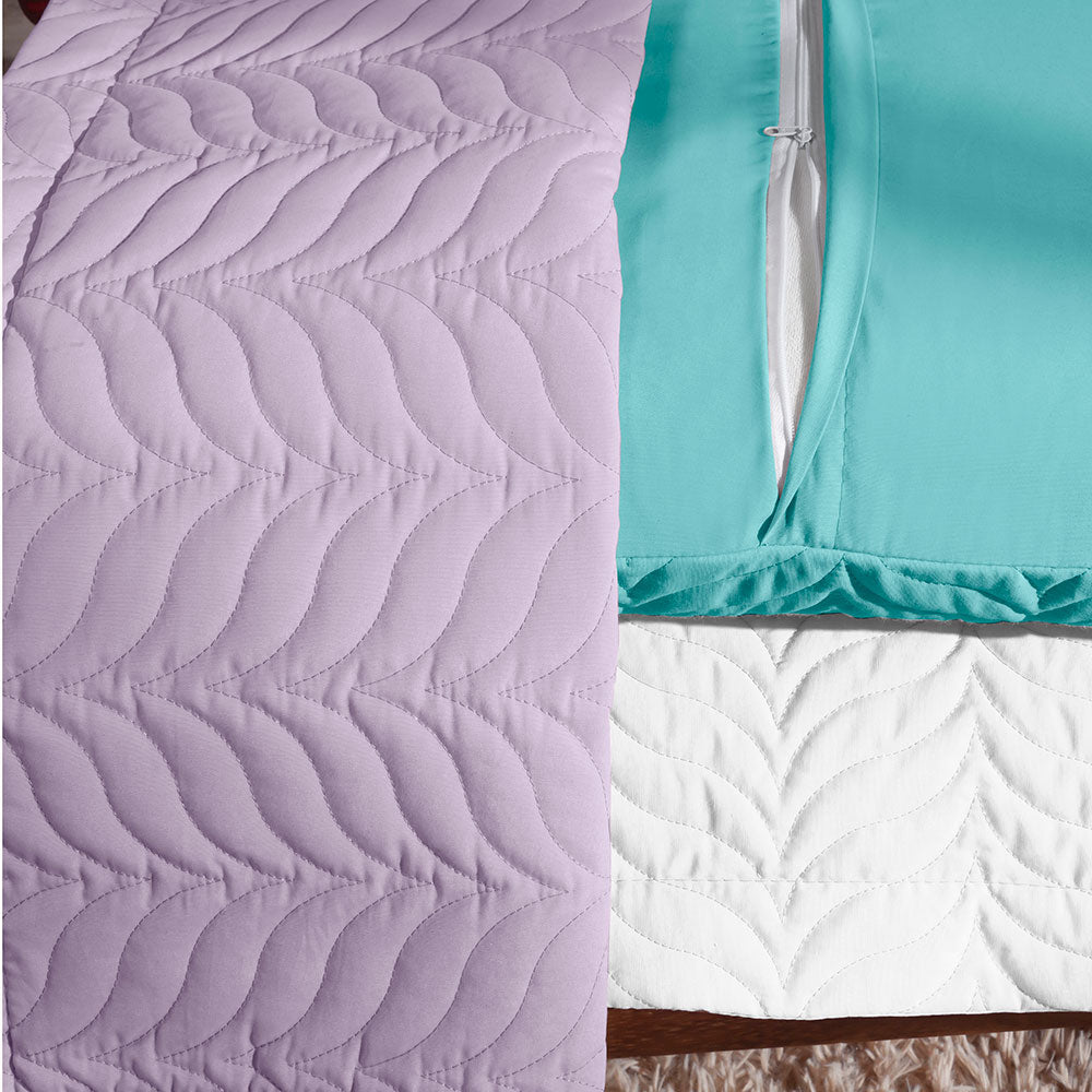 Quilted Pillow Sham 27.6 x 19.7 in with Zipper – 150 Thread Count Cotton Percale Soft Cover