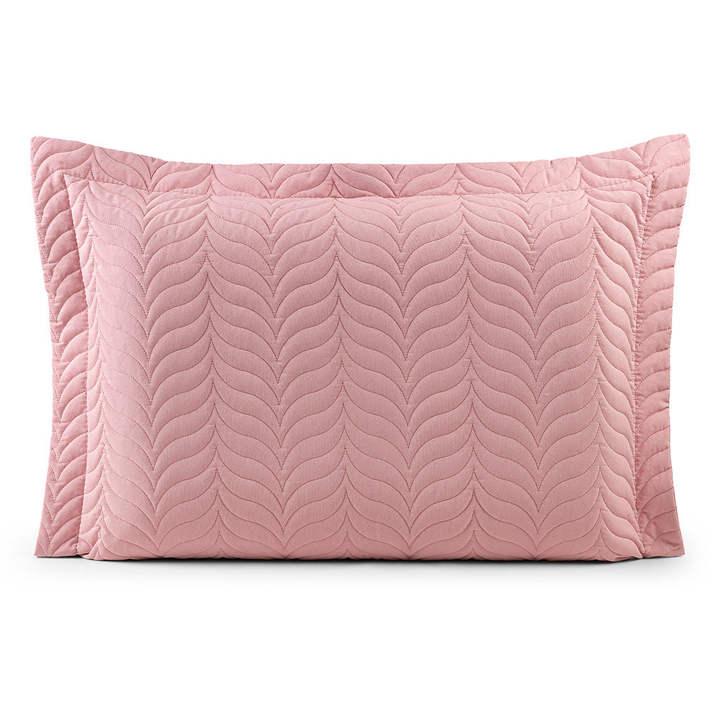 Quilted Pillow Sham 27.6 x 19.7 in with Zipper – 150 Thread Count Cotton Percale Soft Cover