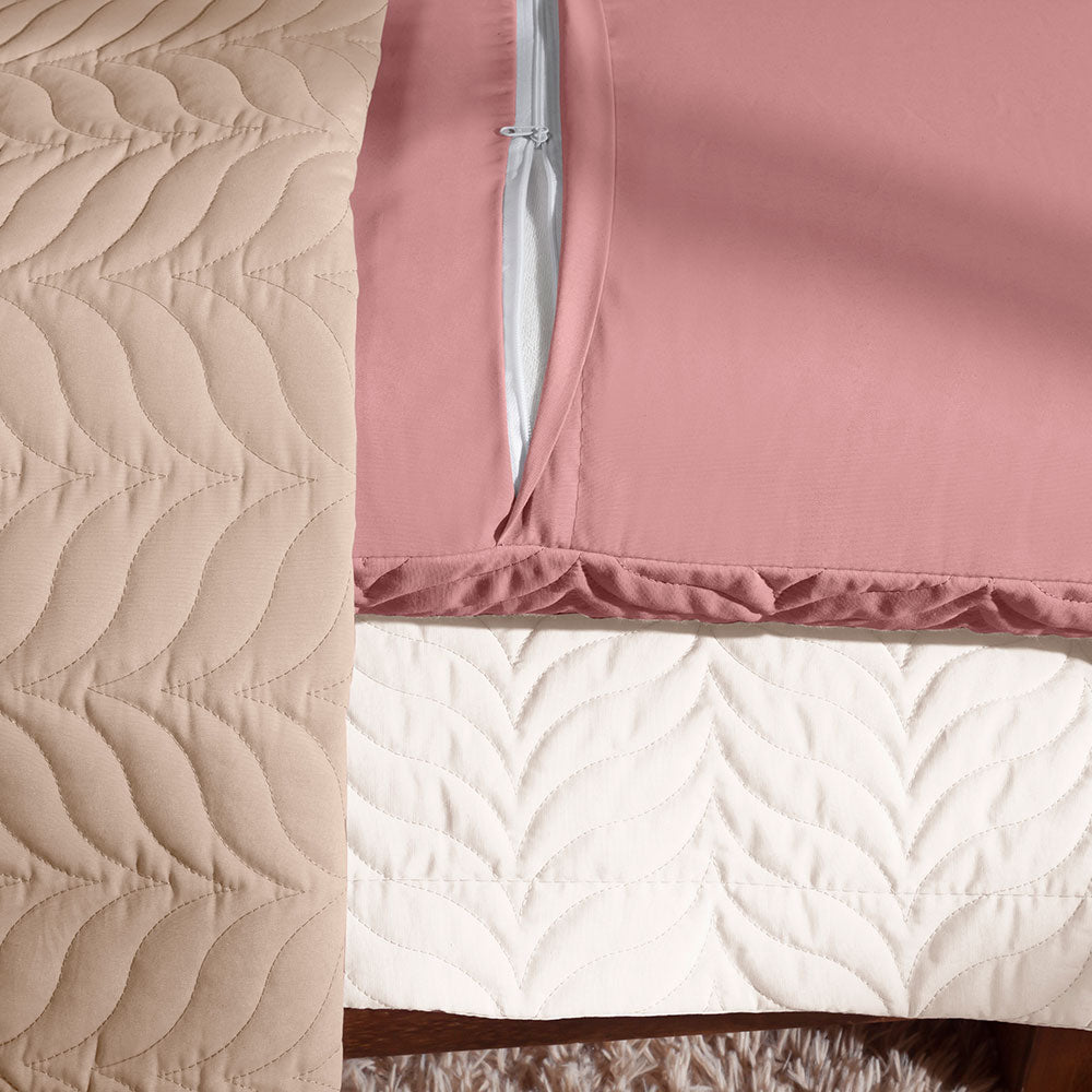 Quilted Pillow Sham 27.6 x 19.7 in with Zipper – 150 Thread Count Cotton Percale Soft Cover