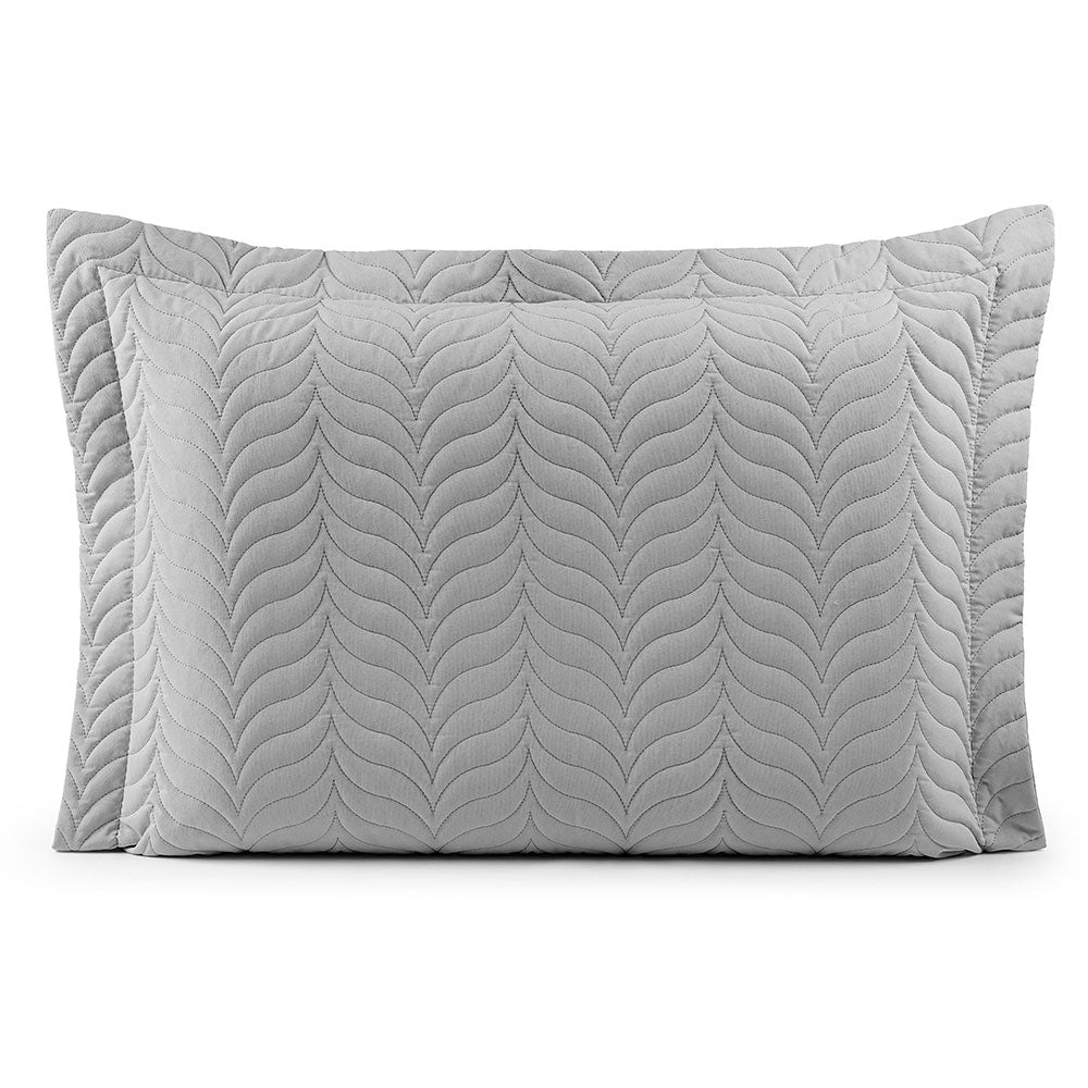 Quilted Pillow Sham 27.6 x 19.7 in with Zipper – 150 Thread Count Cotton Percale Soft Cover