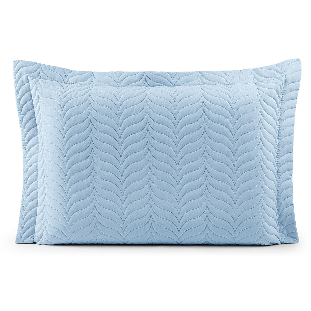 Quilted Pillow Sham 27.6 x 19.7 in with Zipper – 150 Thread Count Cotton Percale Soft Cover