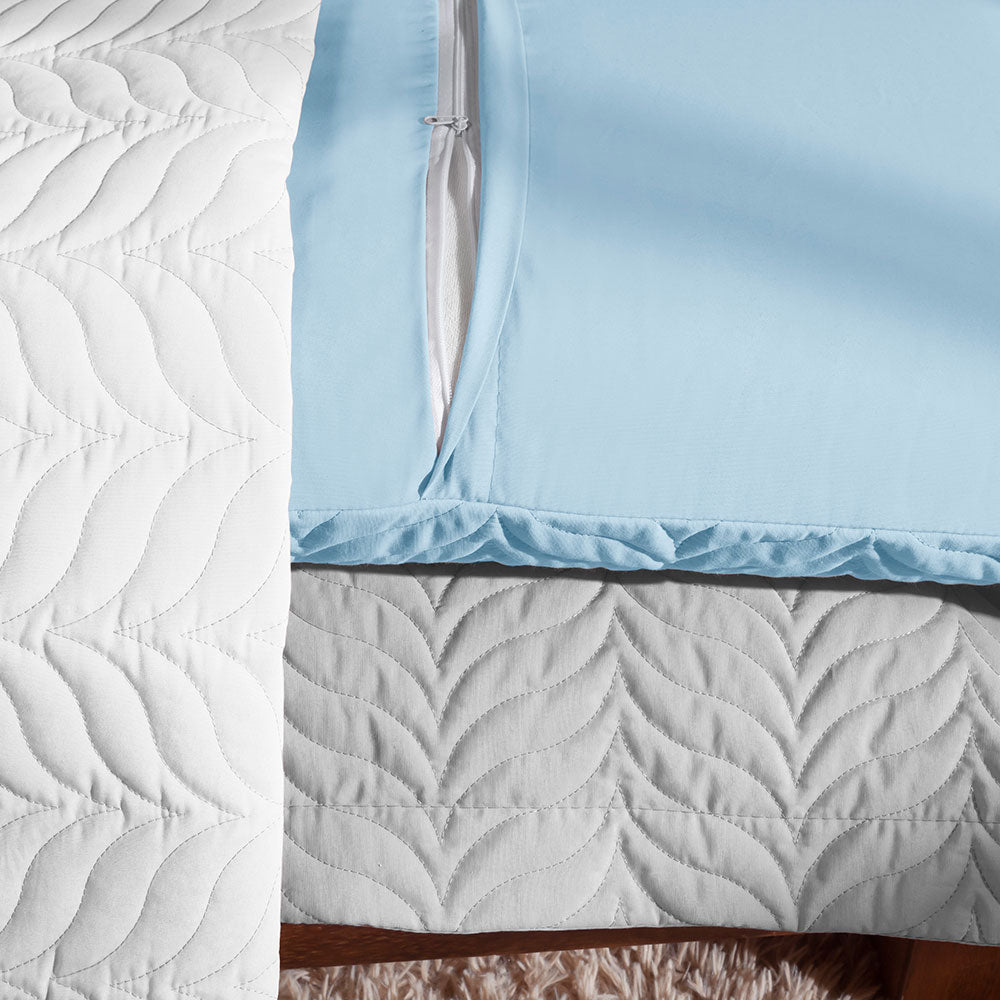 Quilted Pillow Sham 27.6 x 19.7 in with Zipper – 150 Thread Count Cotton Percale Soft Cover