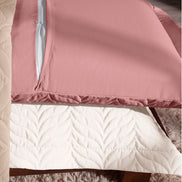 Quilted Pillow Sham 27.6 x 19.7 in with Zipper – 150 Thread Count Cotton Percale Soft Cover
