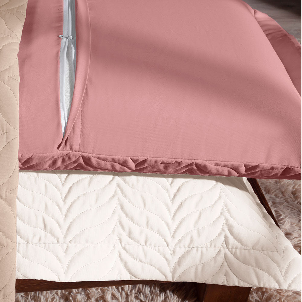 Quilted Pillow Sham 27.6 x 19.7 in with Zipper – 150 Thread Count Cotton Percale Soft Cover