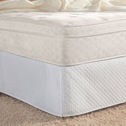 Full Bed Skirt Quilted White with Pleats 87.8 x 81.1 in – Elegant Box Spring Cover 100% Polyester