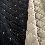 Twin Reversible Bedspread Set Embroidered 94.5 x 70.9 in – 400 Thread Count Soft Elegant Bedding