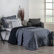 Twin Reversible Bedspread Set Embroidered 94.5 x 70.9 in – 400 Thread Count Soft Elegant Bedding