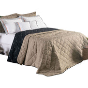 Full Reversible Embroidered Bedspread Set 4 Pieces Khaki Renove 400 Thread Count 94.5 x 86.6 in