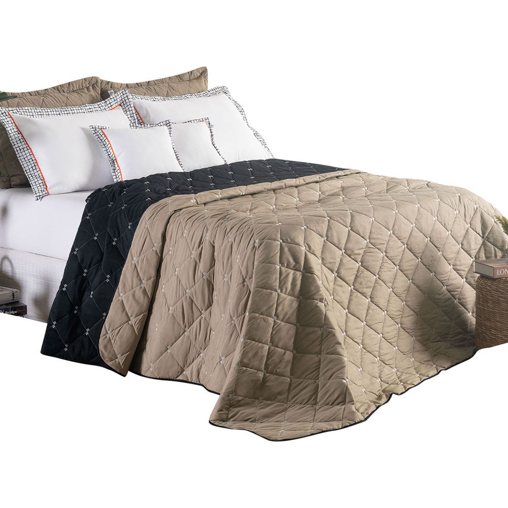 Queen Reversible Embroidered Bedspread Set 7 Pieces 102.4 x 94.5 in – Luxury Soft Bedding 400 Thread Count