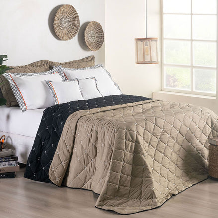 Queen Reversible Embroidered Bedspread Set 7 Pieces 102.4 x 94.5 in – Luxury Soft Bedding 400 Thread Count