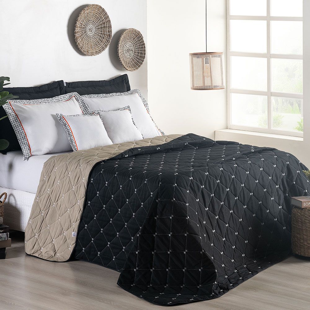 Queen Reversible Embroidered Bedspread Set 7 Pieces 102.4 x 94.5 in – Luxury Soft Bedding 400 Thread Count