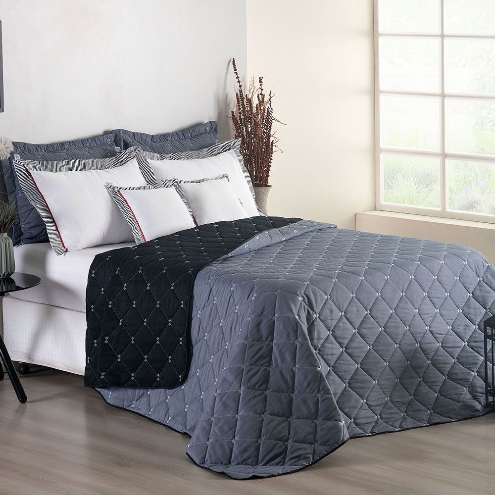 Queen Reversible Embroidered Bedspread Set 7 Pieces 102.4 x 94.5 in – Luxury Soft Bedding 400 Thread Count