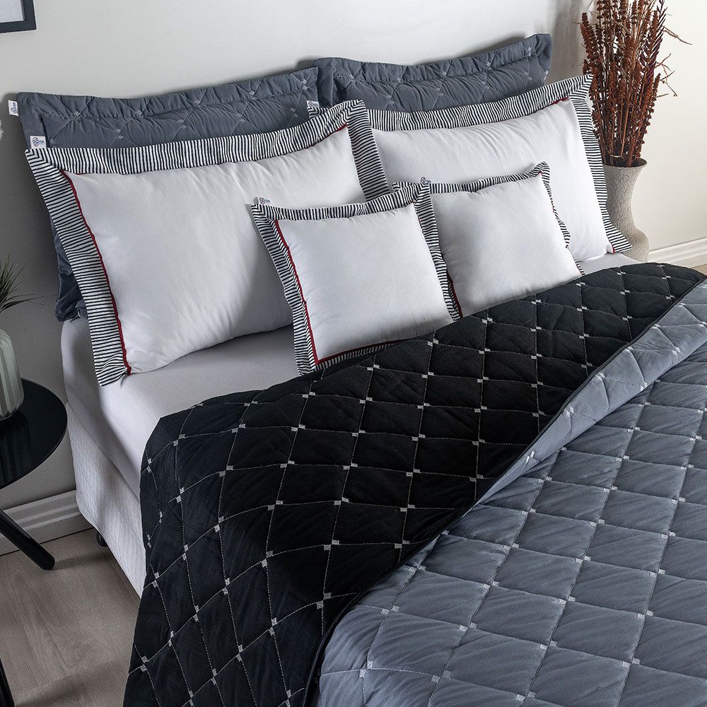 Queen Reversible Embroidered Bedspread Set 7 Pieces 102.4 x 94.5 in – Luxury Soft Bedding 400 Thread Count