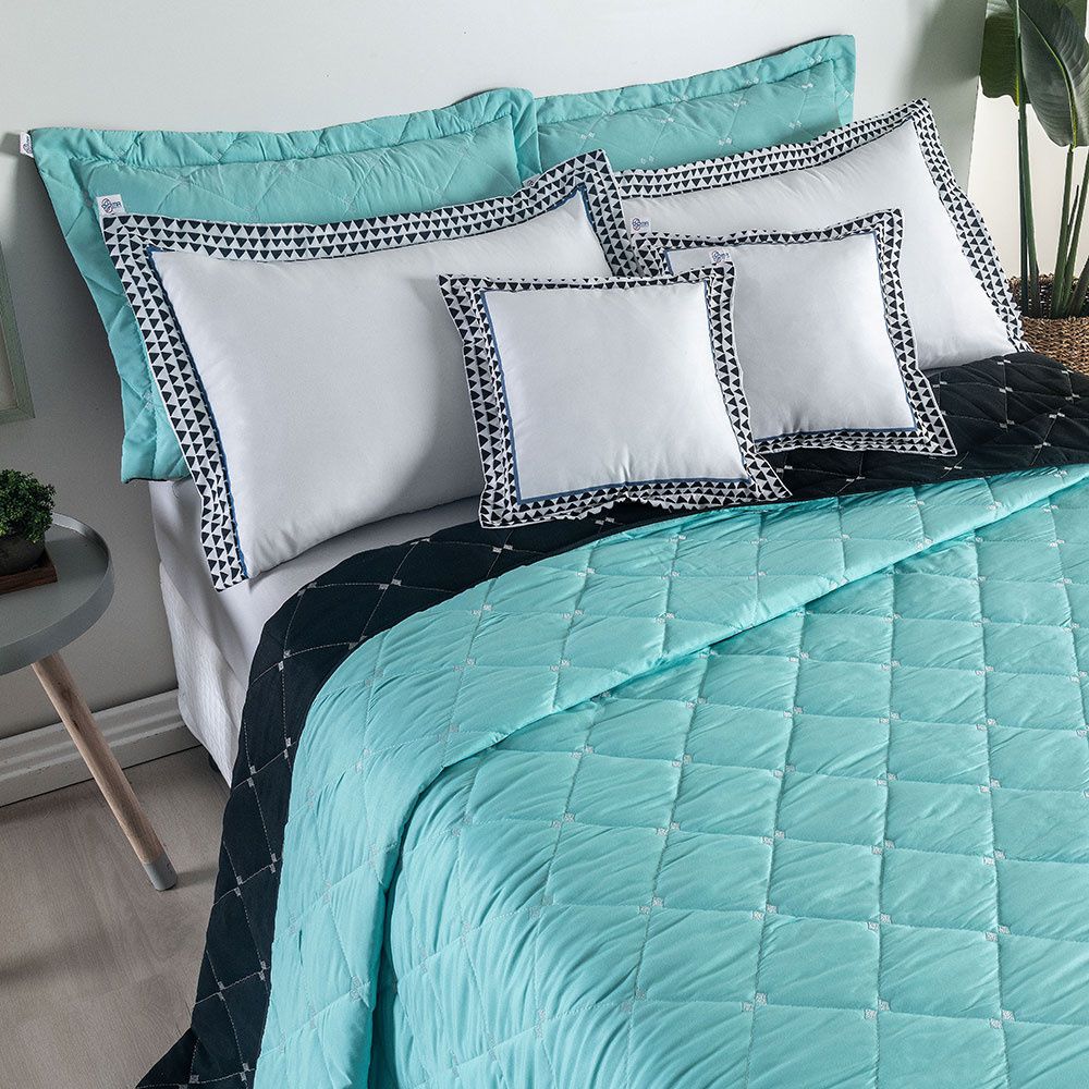 Queen Reversible Embroidered Bedspread Set 7 Pieces 102.4 x 94.5 in – Luxury Soft Bedding 400 Thread Count