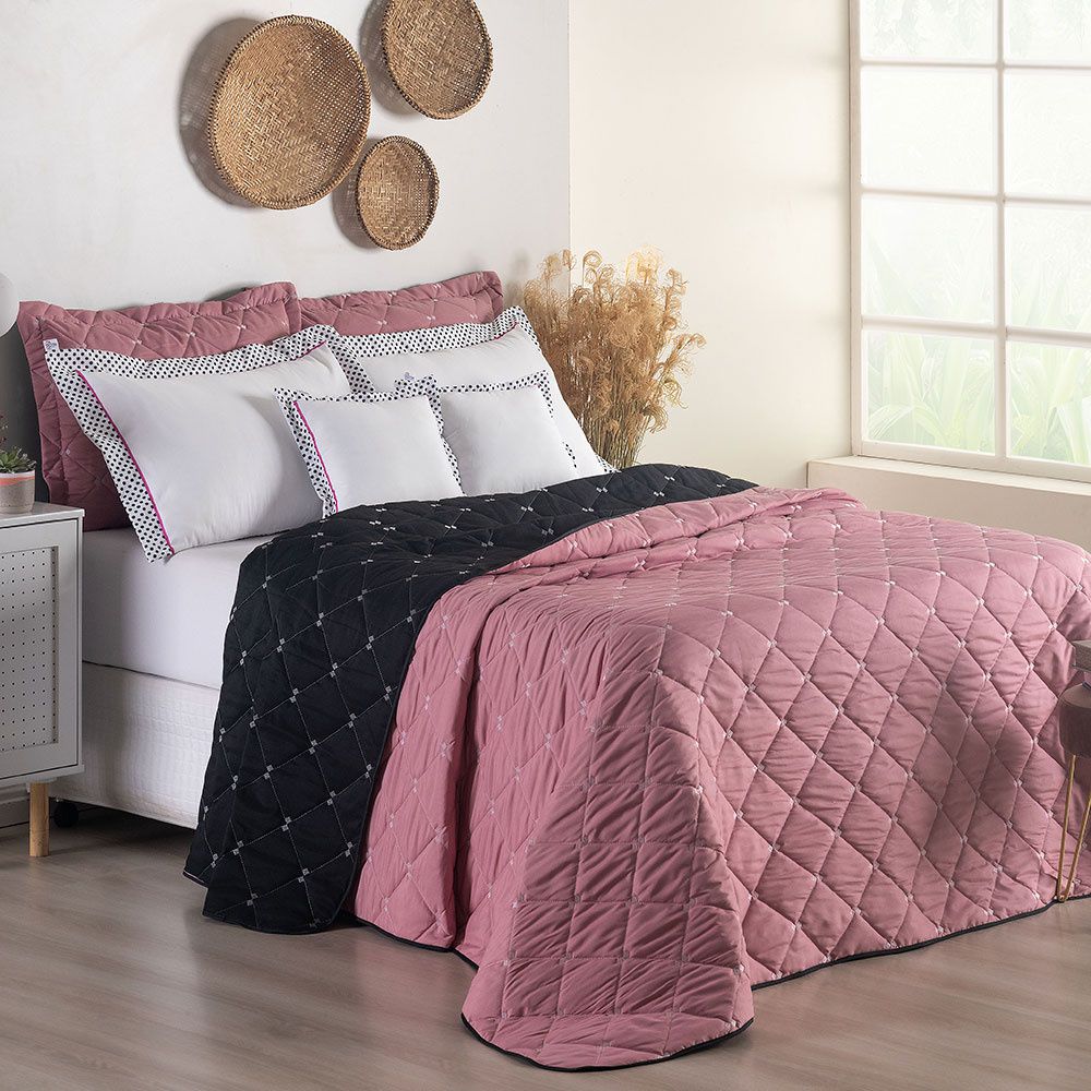 Queen Reversible Embroidered Bedspread Set 7 Pieces 102.4 x 94.5 in – Luxury Soft Bedding 400 Thread Count