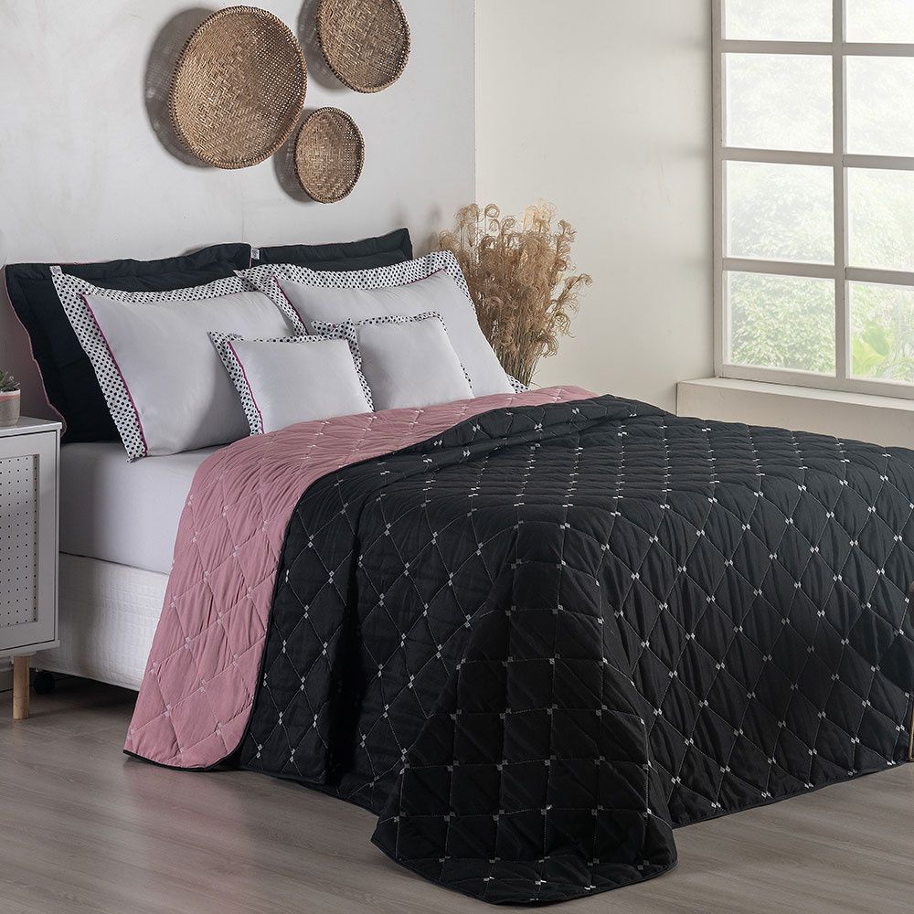 Queen Reversible Embroidered Bedspread Set 7 Pieces 102.4 x 94.5 in – Luxury Soft Bedding 400 Thread Count