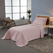 Kit Colcha Matelassê Dupla Face Soft Solteiro 2 Peças 100% Poliéster