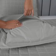 Twin Coverlet Set 2 Piece Reversible Quilted Bedding – Soft Microfiber Gray