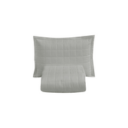 Twin Coverlet Set 2 Piece Reversible Quilted Bedding – Soft Microfiber Gray