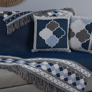 Conjunto para Sofá de 5 Peças Grécia Jacquard 135 x 135 cm – Manta Decorativa com Almofadas