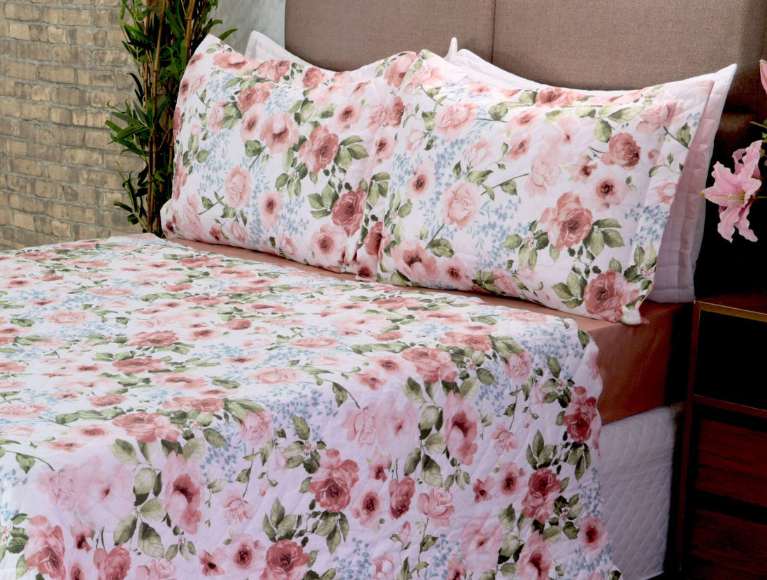 Cobreleito Bouti Garden Queen Buquê 3 Peças Matelassado 240x250cm