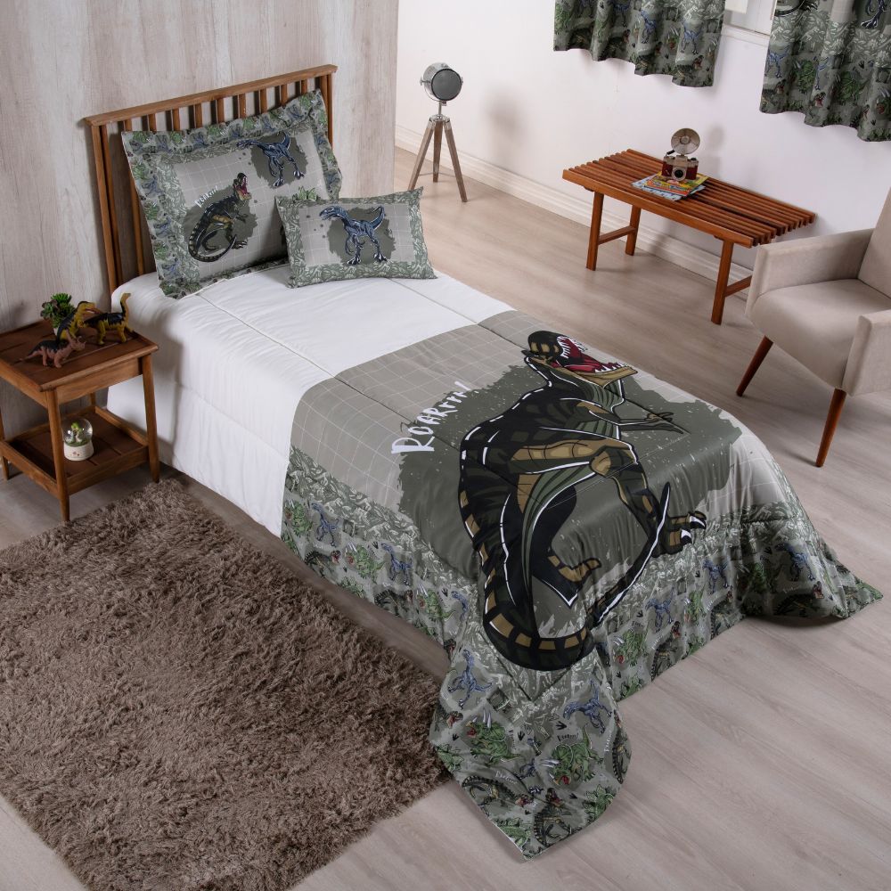 4-Piece Twin Comforter Set Printed 300 Thread Count Microfiber – Complete Bedding Set