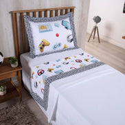 3-Piece Twin Sheet Set Printed 300 Thread Count Microfiber – Soft Fitted Sheet Bedding