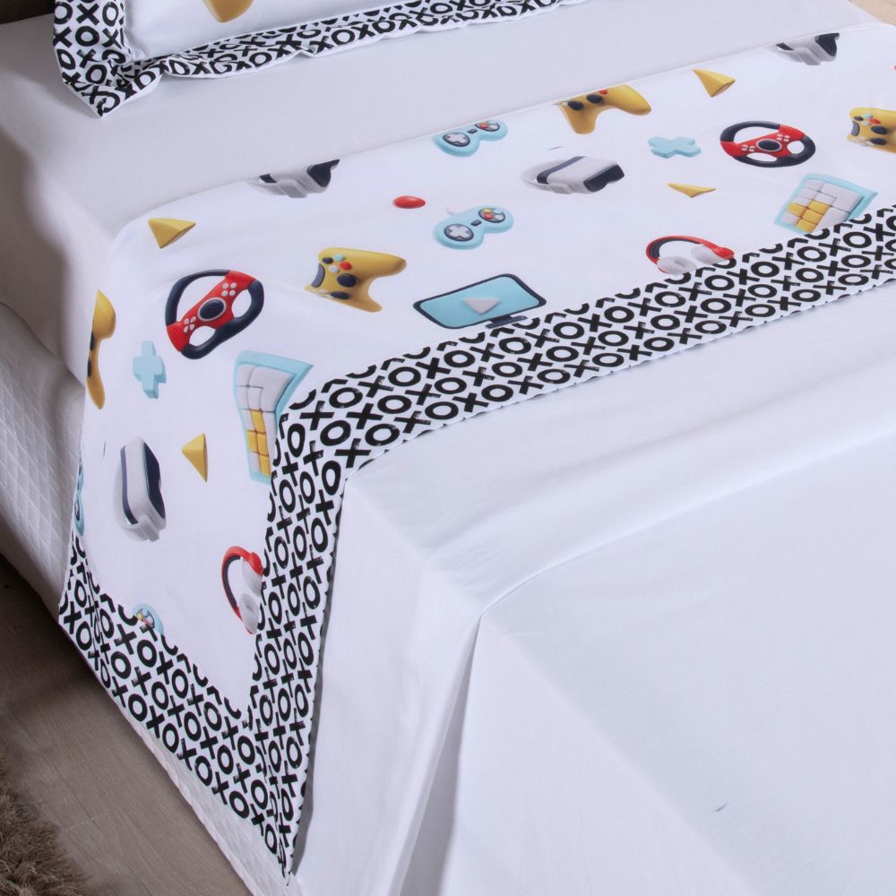 3-Piece Twin Sheet Set Printed 300 Thread Count Microfiber – Soft Fitted Sheet Bedding