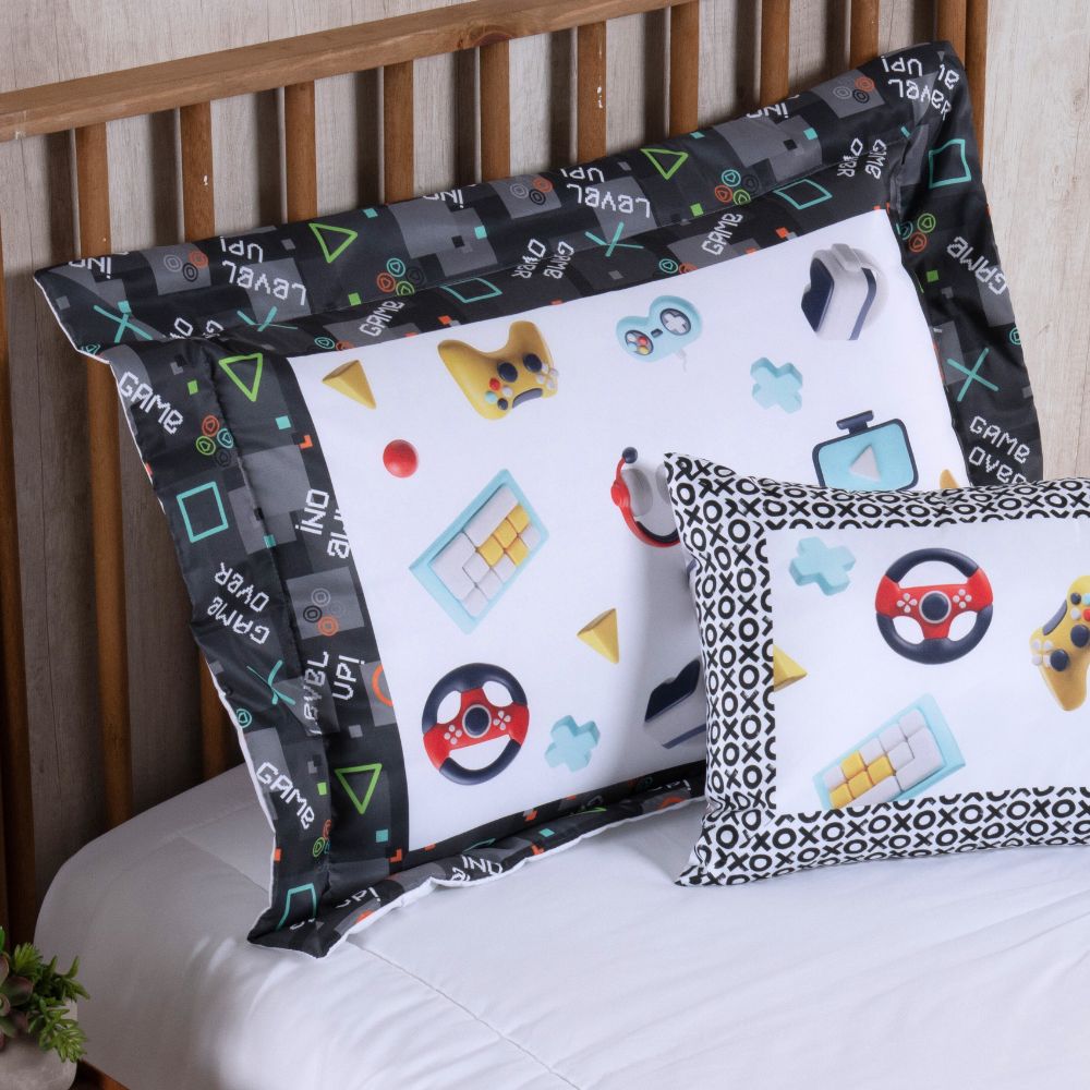 4-Piece Twin Comforter Set Printed 300 Thread Count Microfiber with Cushion – Complete Bedding Set
