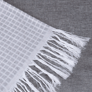 Reversible Jacquard Sofa Throw Blanket with Fringe 82.7 x 53.1 in – Grid Design Decorative Throw
