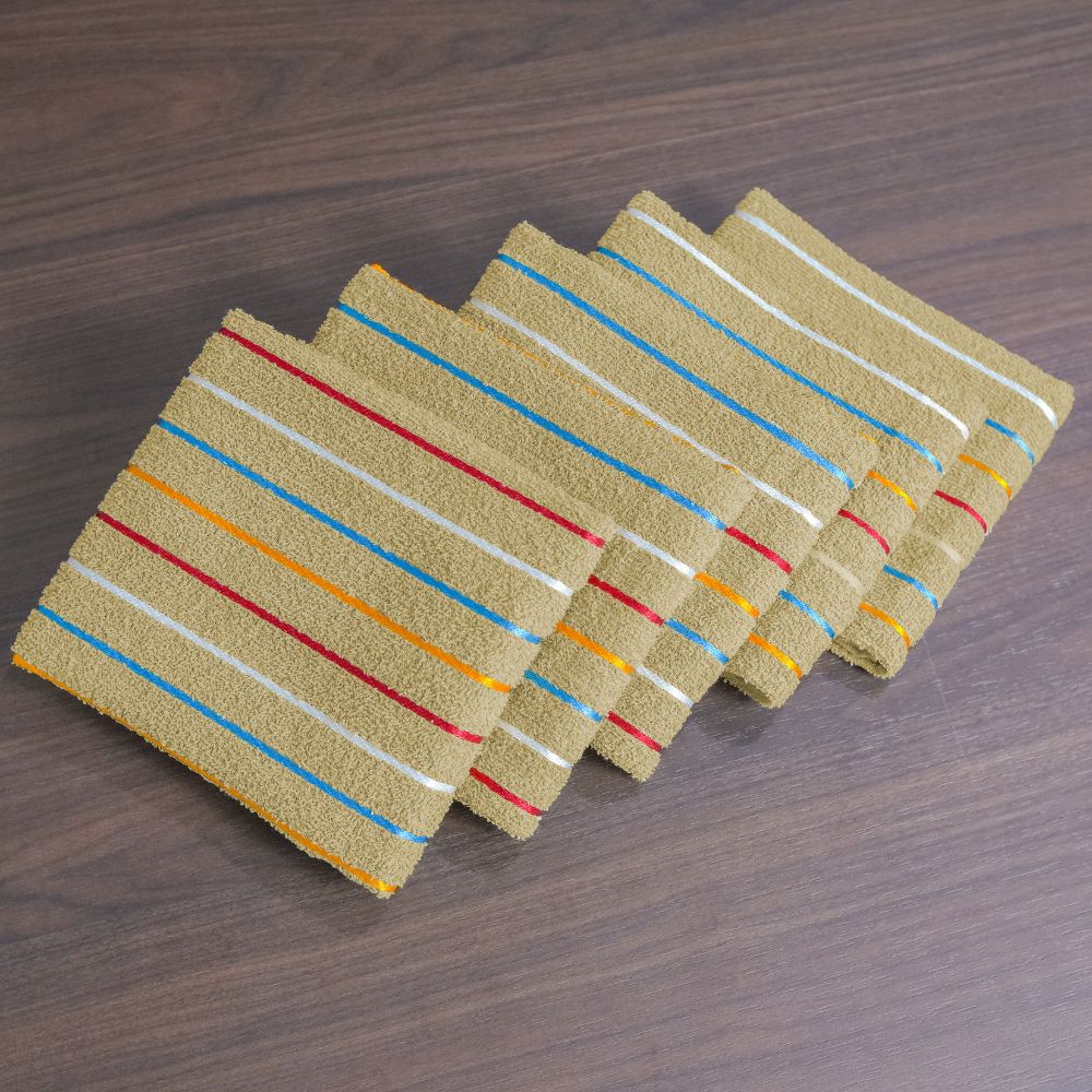 Set of 5 Cotton Kitchen Towels 27.6 x 17.7 in – Terry Dish Towels Highly Absorbent