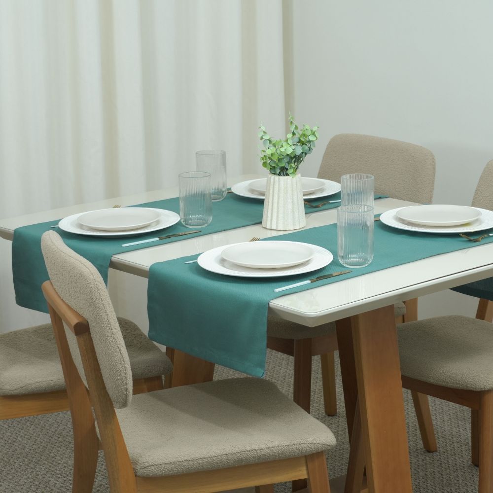Essence Table Runner 51.18 x 15.75 in Linen Blend, 60% Cotton 40% Polyester