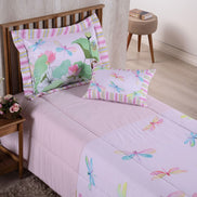 4-Piece Twin Comforter Set Printed 300 Thread Count Microfiber with Cushion – Complete Bedding Set